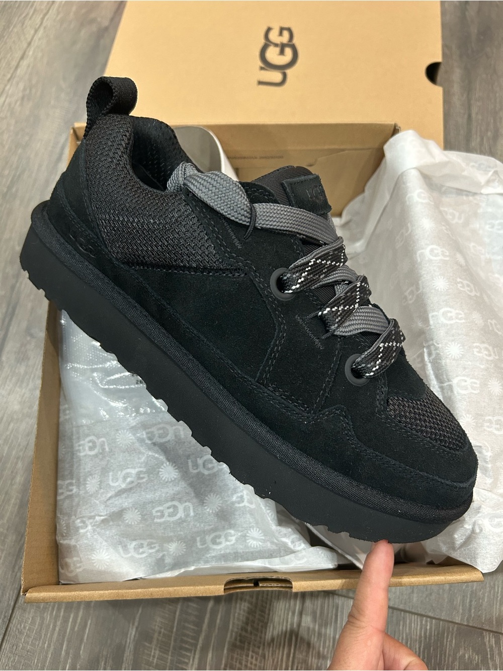 UGG  Black Suede Lace-Up women’s Sneakers size 9